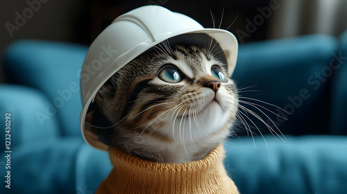 Adorable Kitten Wearing a W...