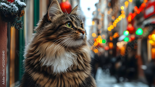 Fluffy Cat Sits Majesticall...