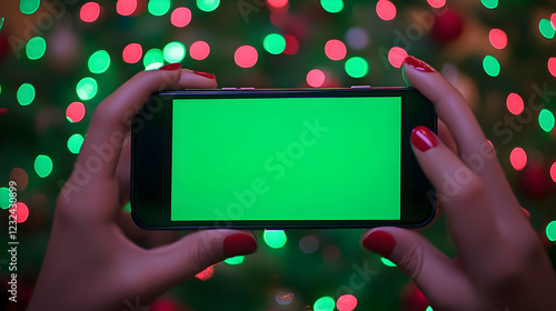 Hands Hold Smartphone with ...