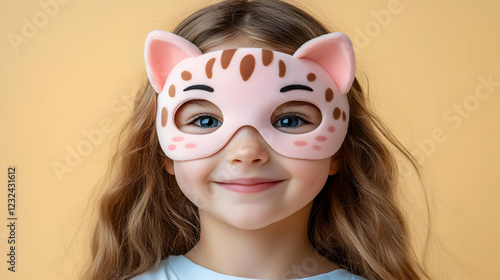 Smiling Child Wears Pink Ca...