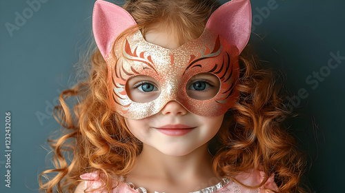 Red-haired Girl Wears Shiny...