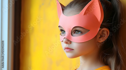 Young Girl Wears a Pink Cat...