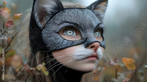 Child Wears Realistic Cat M...