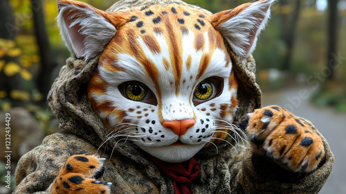 Realistic Cat Mask with Det...