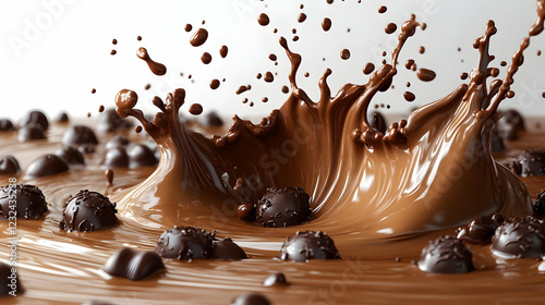 Liquid Chocolate Splashing ...