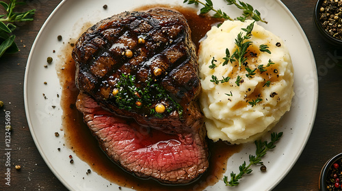 Grilled Steak with Mashed P...