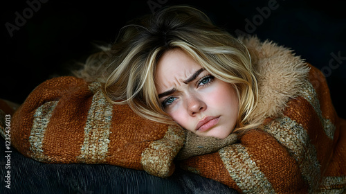 Blonde Woman Rests Head on ...