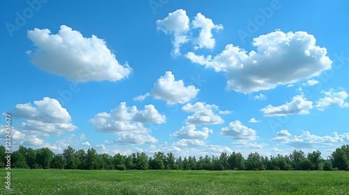 Green field meets line of t...