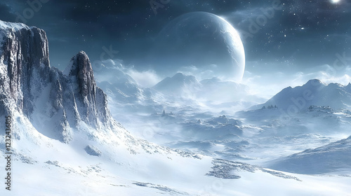 Frozen Alien Planet Landsca...
