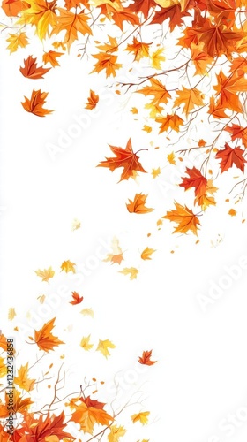 Wallpaper Mural Falling Autumn Leaves: Orange, Yellow, and Red Torontodigital.ca