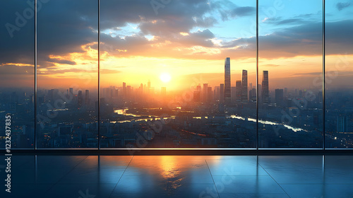 Modern office interior over...