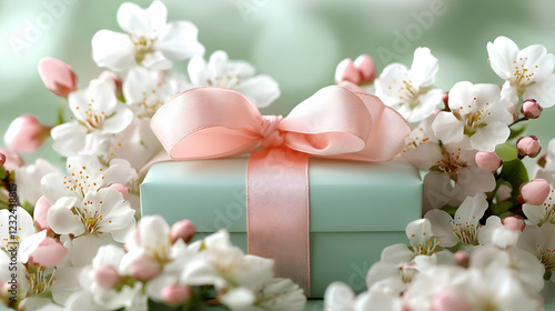 A Green Gift Box Tied with ...