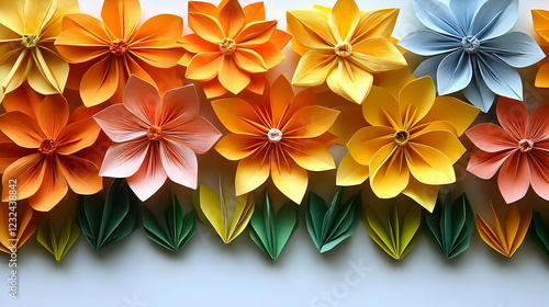 Colorful Origami Flowers an...