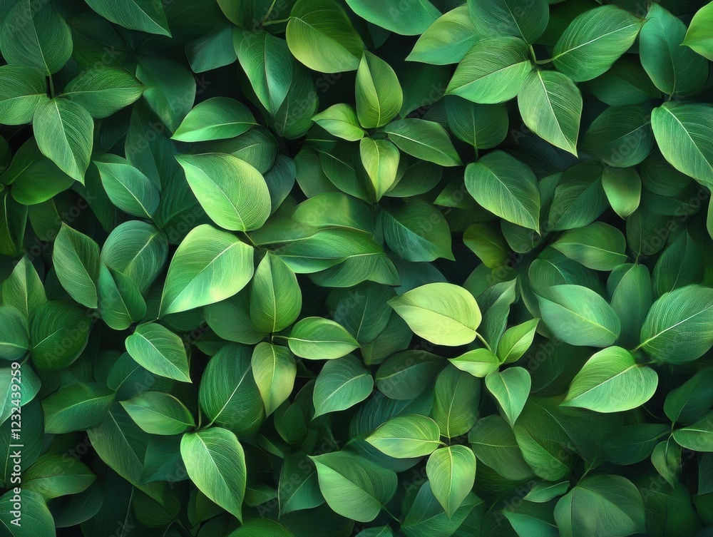 Green Foliage Background: Lush and Vibrant Leaves Green Foliage Background: Lush and Vibrant Leaves