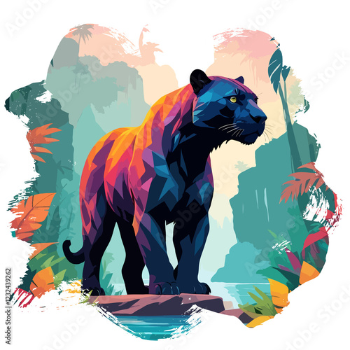 Leopard Vector Art Animal In The Majestic Nature Wildlife Environment