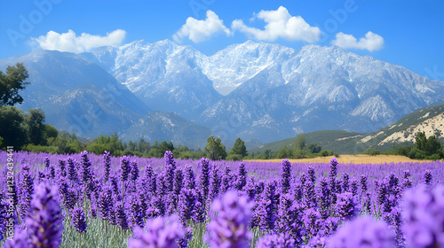 Lavender Field Blooms Benea...