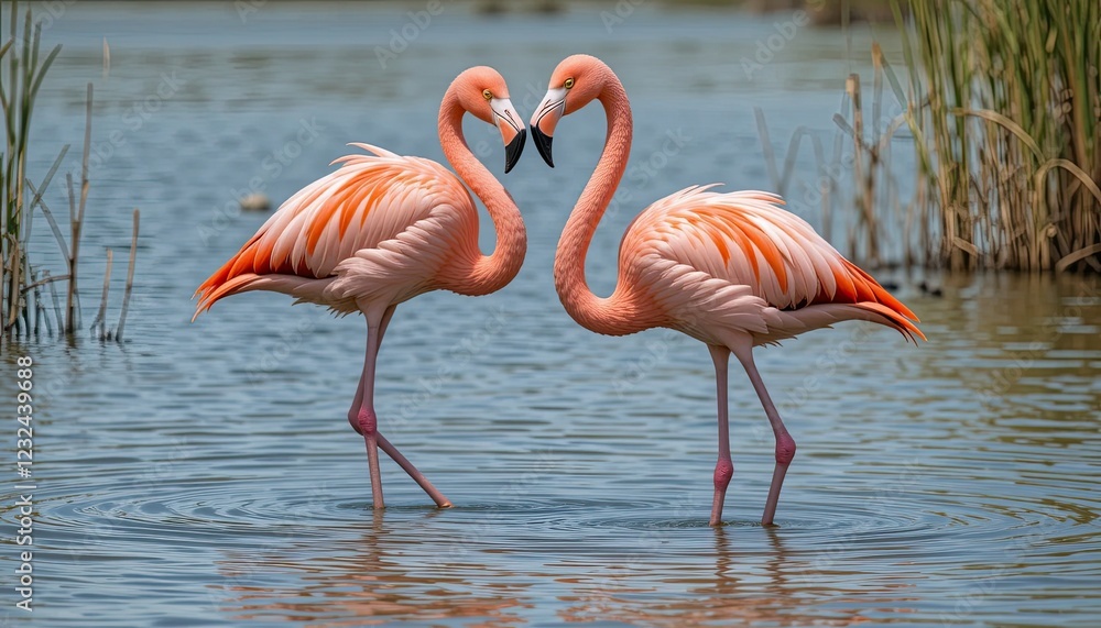 pink flamingo in the water