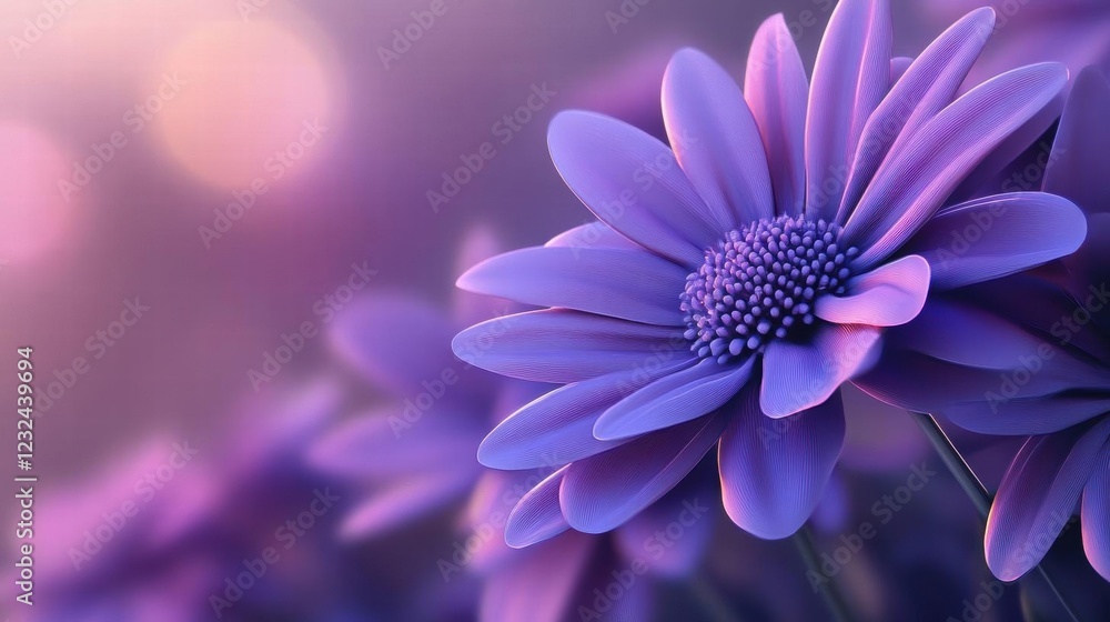 Close-Up of a Purple Flower with Soft Blurred Background Close-Up of a Purple Flower with Soft Blurred Background