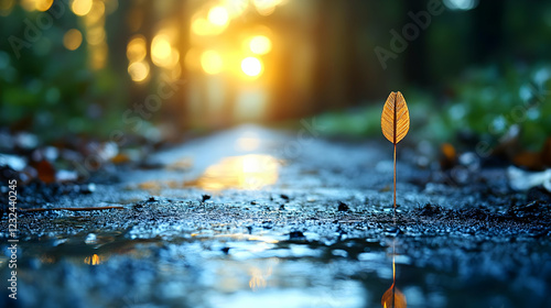 Single Golden Leaf Stands T...