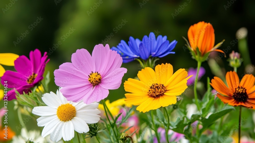 Colorful Blossoms in a Garden Full of Vibrant Flower Varieties Colorful Blossoms in a Garden Full of Vibrant Flower Varieties