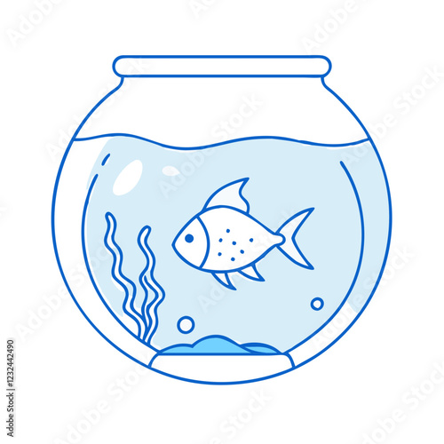 fish bowl icon, fish bowl vector illustration-simple illustration of fish bowl, perfect for fish bowl logos and icons