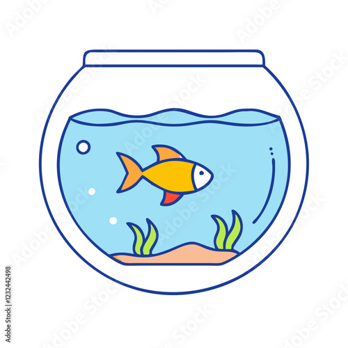 fish bowl icon, fish bowl vector illustration-simple illustration of fish bowl, perfect for fish bowl logos and icons