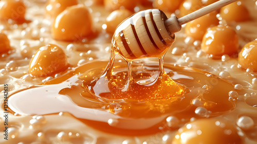 Honey Dripping from Wooden ...