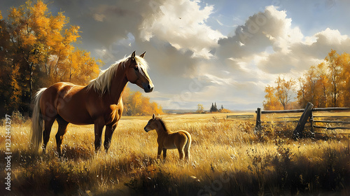 Golden Horses Stand Togethe...
