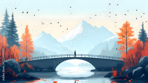 Serene Autumn Landscape: Lo...