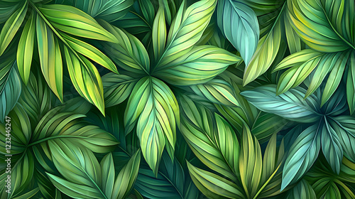 Lush Green Tropical Leaves ...