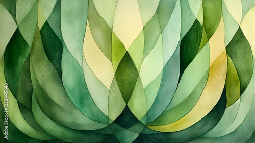 Abstract Green and Yellow O...
