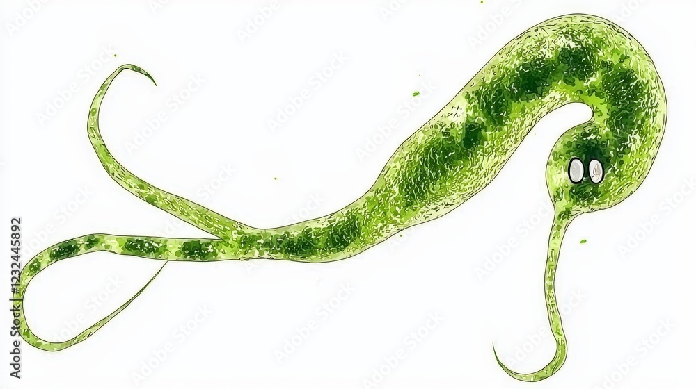 Naklejka premium Detailed Illustration of Leptospira Bacteria in Low-Resolution Format