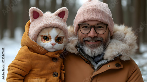 Adorable Cat and Owner Pose...