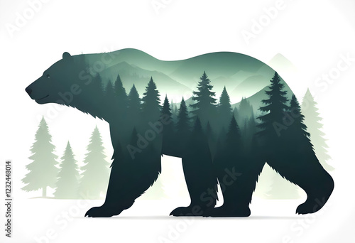 Bear Wildlife Animal Nature Environment Decor Illustration