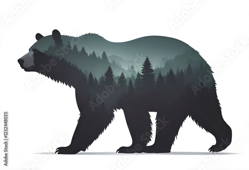 Bear Wildlife Animal Nature Environment Decor Illustration