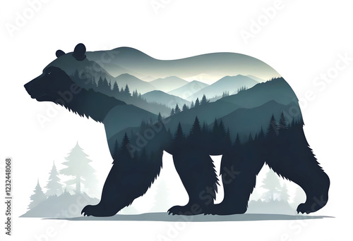 Bear Wildlife Animal Nature Environment Decor Illustration