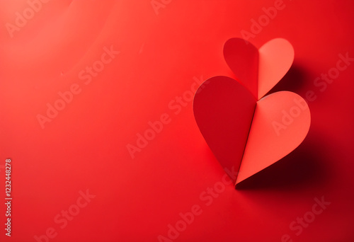 Minimalistic Red Paper Hearts for a Bold Valentine's Day