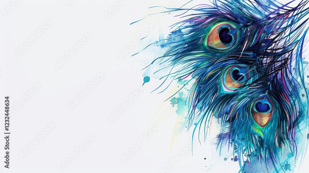 Obraz premium Abstract Peacock Feather Eyes natural background