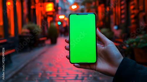 Hand Holds Smartphone with ...