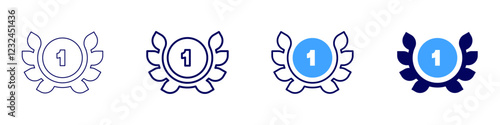 Laurel wreath icon in 4 different styles. Thin Line, Line, Bold, and Bold Line. Duotone style. Editable stroke