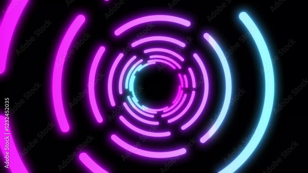 Neon Circle Zooming And Looping Animation 4K Neon Circle Zooming And Looping Animation 4K