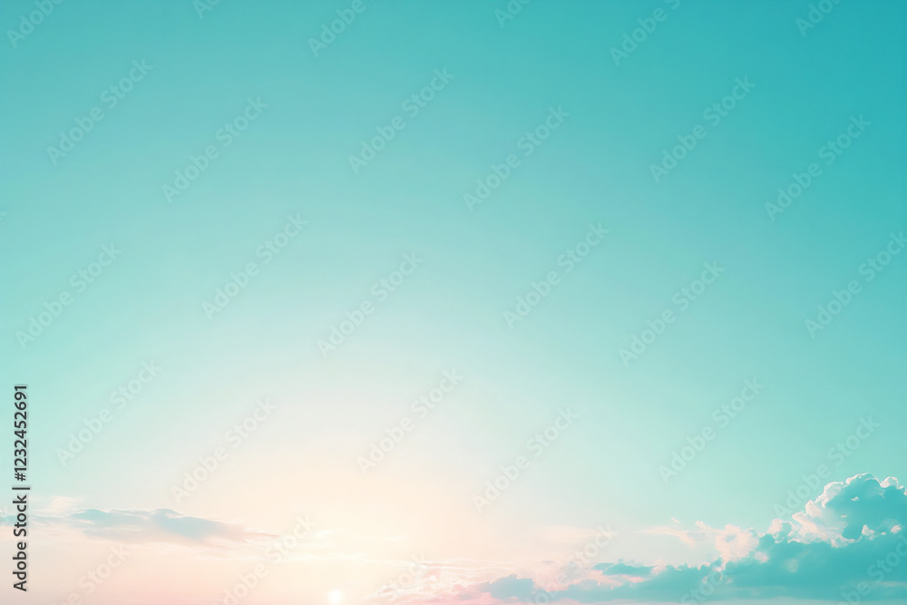 Obraz premium Light blue and green gradient background simp