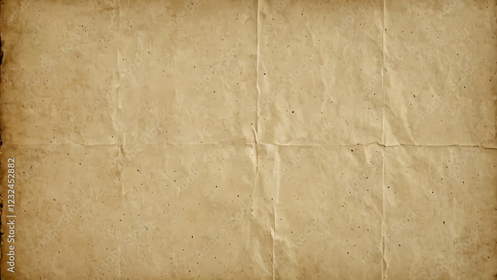 Fototapeta premium ヴィンテージの折り目とシワのある古紙テクスチャ｜Vintage Folded and Wrinkled Aged Paper Texture