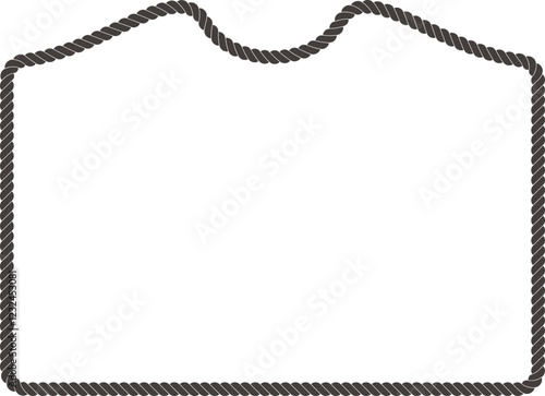 Illustration of a simple rope frame with blank copy space. Empty space with rope for your design. 