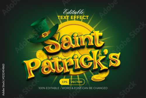 Editable Text Effect Saint Patrick's Day Theme Style.