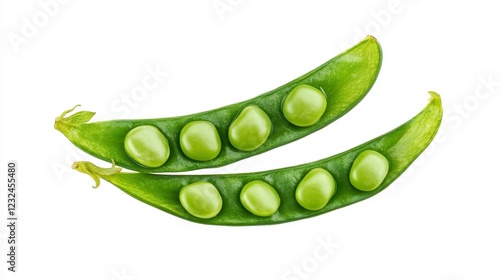 Wallpaper Mural Fresh Green Peas in Pods Isolated on White Background Torontodigital.ca