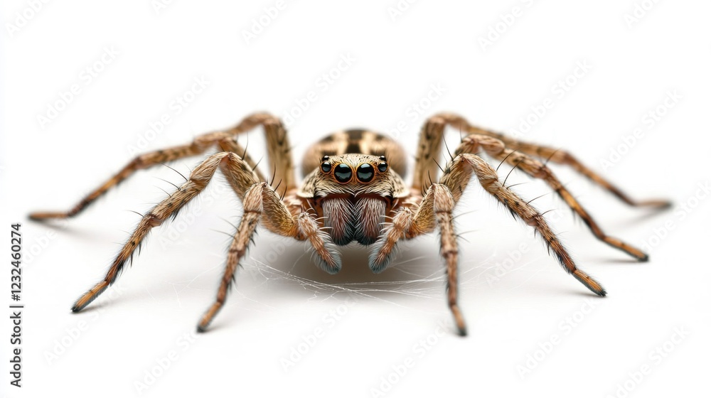 Intricate Close-Up of a Wolf Spider on Its Web Intricate Close-Up of a Wolf Spider on Its Web