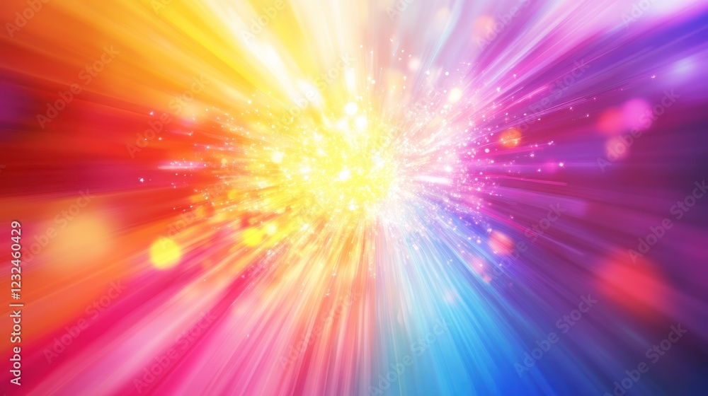 Obraz premium Colorful Light Rays Burst Explosion Abstract Background