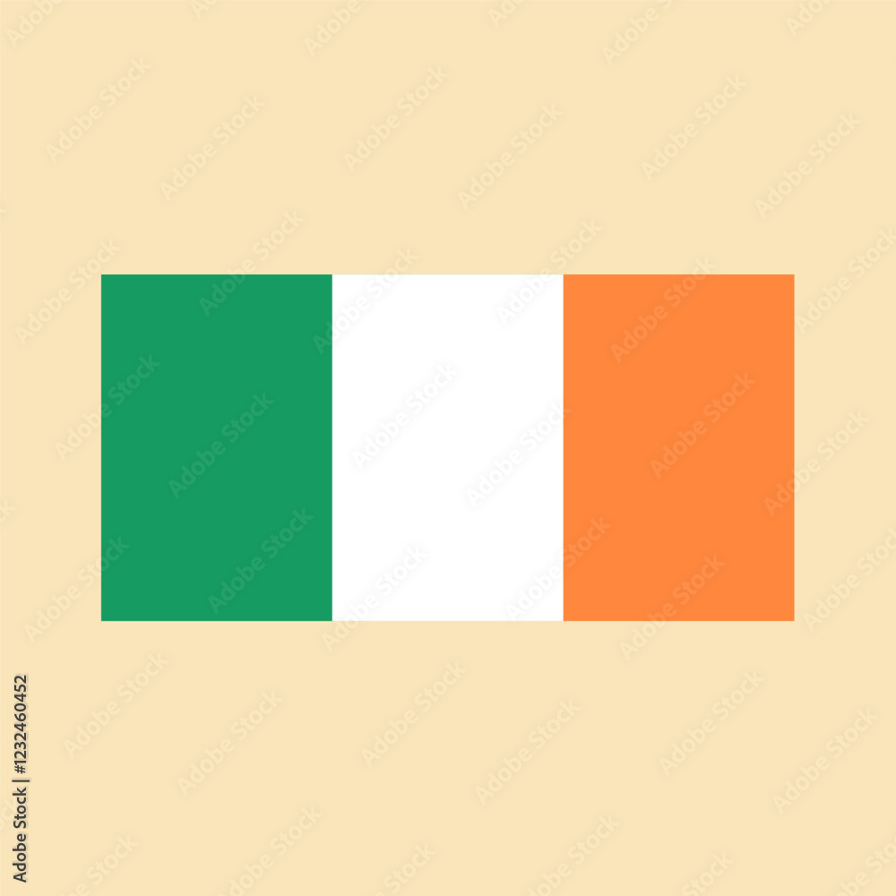 Fototapeta premium Flag of Ireland. Color vector illustration.