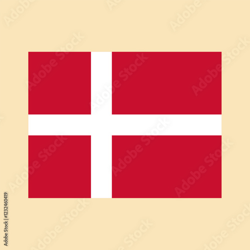 Flag of Denmark. Color vector illustration.